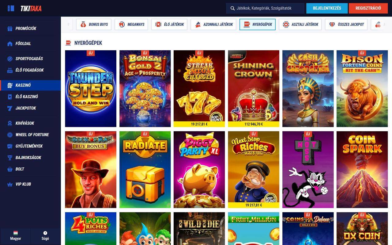 TikiTaka nyerőgép-könyvtár: játékkártyák, Új jelölés és jackpot összegek